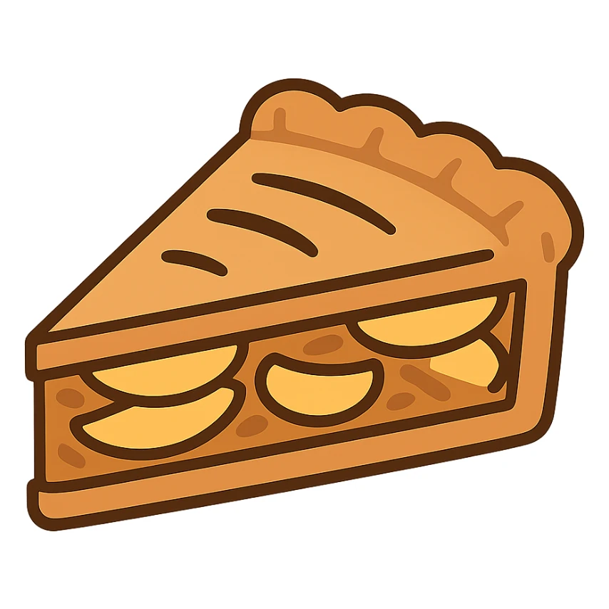 slice of apple pie flat toon style sticker