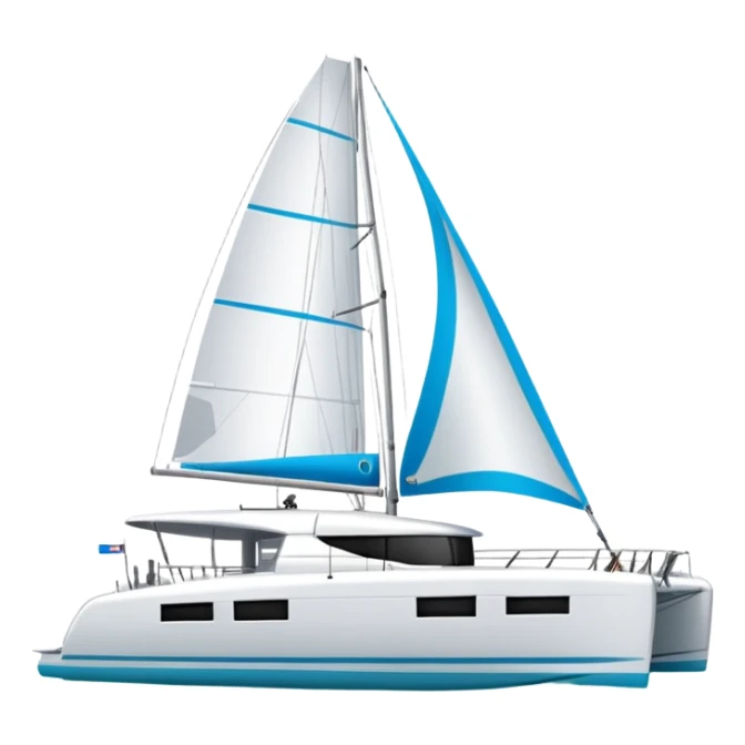 catamaran that looks like a lagoon 42 on a white background. Just the catamaran with no wording on the boat sticker