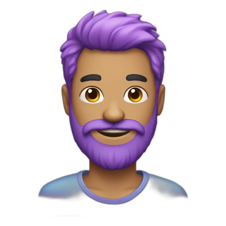 man with purple hair and glittery pink beard sticker