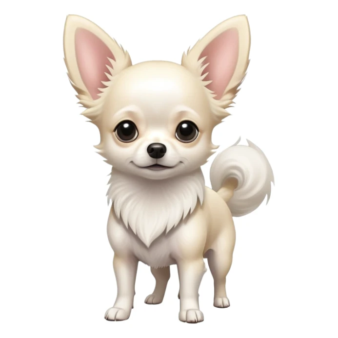 Elegant Hairy White chihuahua standing up sticker