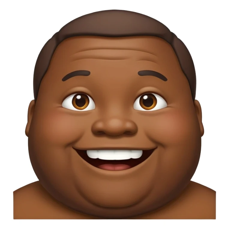 fat black man that looks like a poop emoji sticker