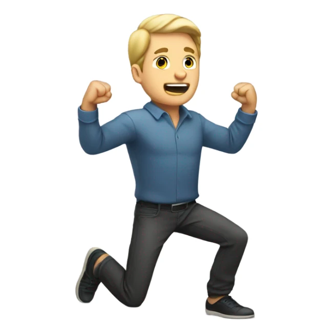 White man kneeling with fist in the air  sticker