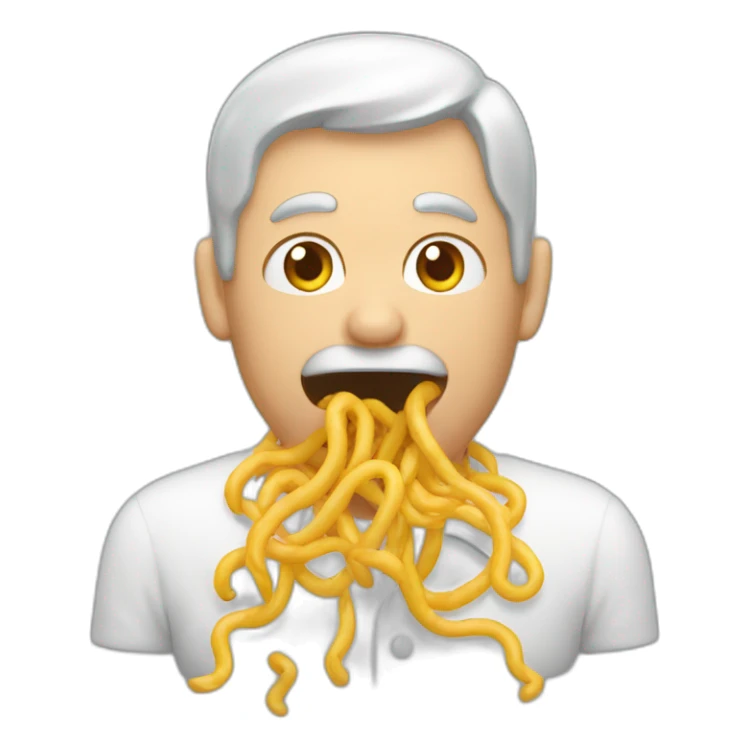 Homme qui mange des nouilles sticker