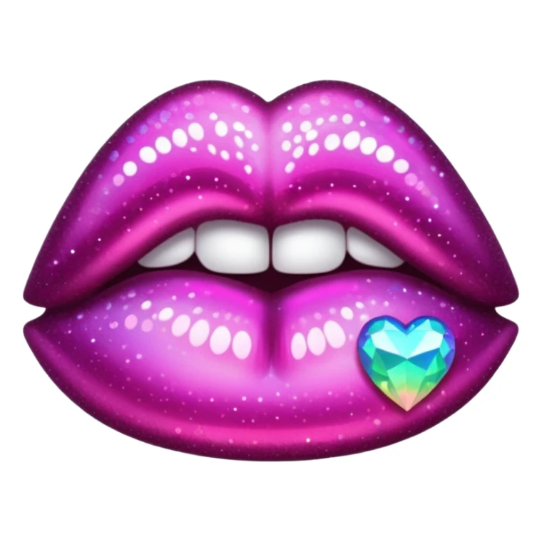 glitter dark pink kiss  sticker
