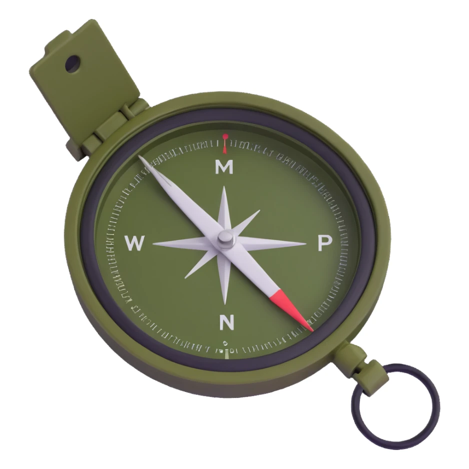 NATO military compass in olive green color sticker