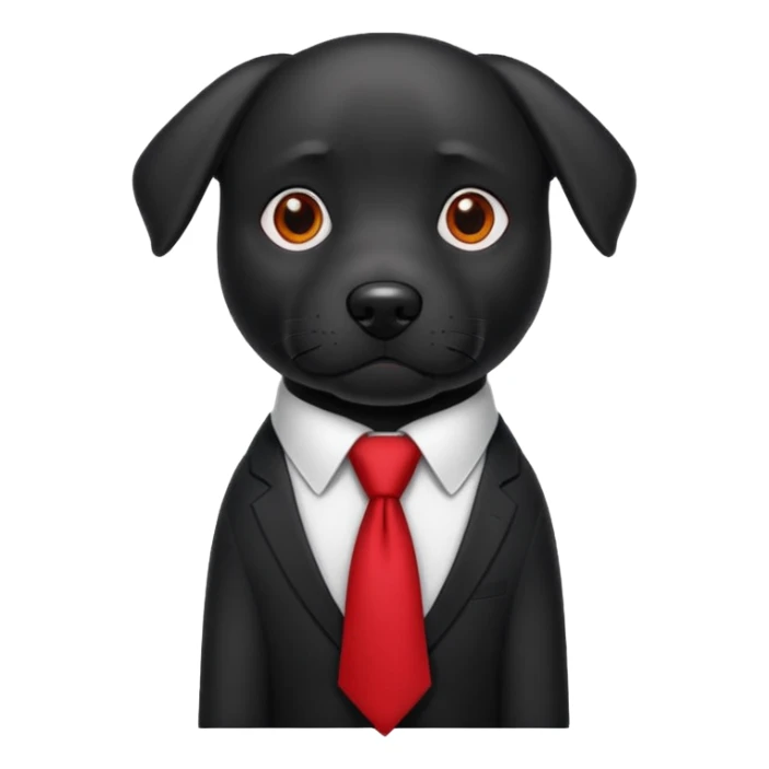 black dog with red tie,white shirt sticker