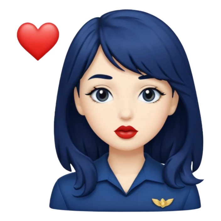 Navy blue kiss, navy hair sticker