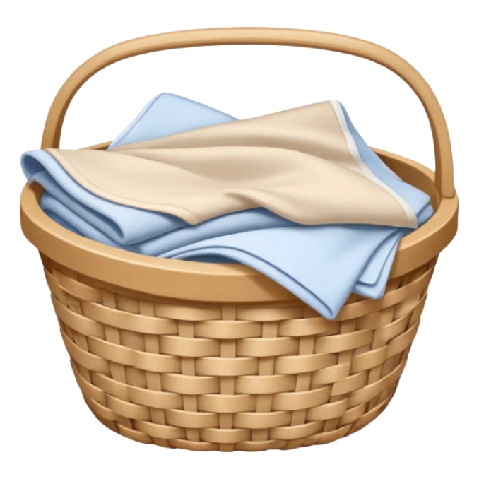 A basket of light beige and white color laundry sticker