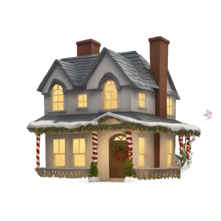 House with Christmas decorations  sticker