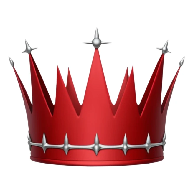 Minimal crown made of intertwined thorns, sharp but elegant, deep red line art, minimalist vector, transparent background, clean flat design, symmetrical, thin line weight, gothic royal aesthetic, discord emoji size sticker