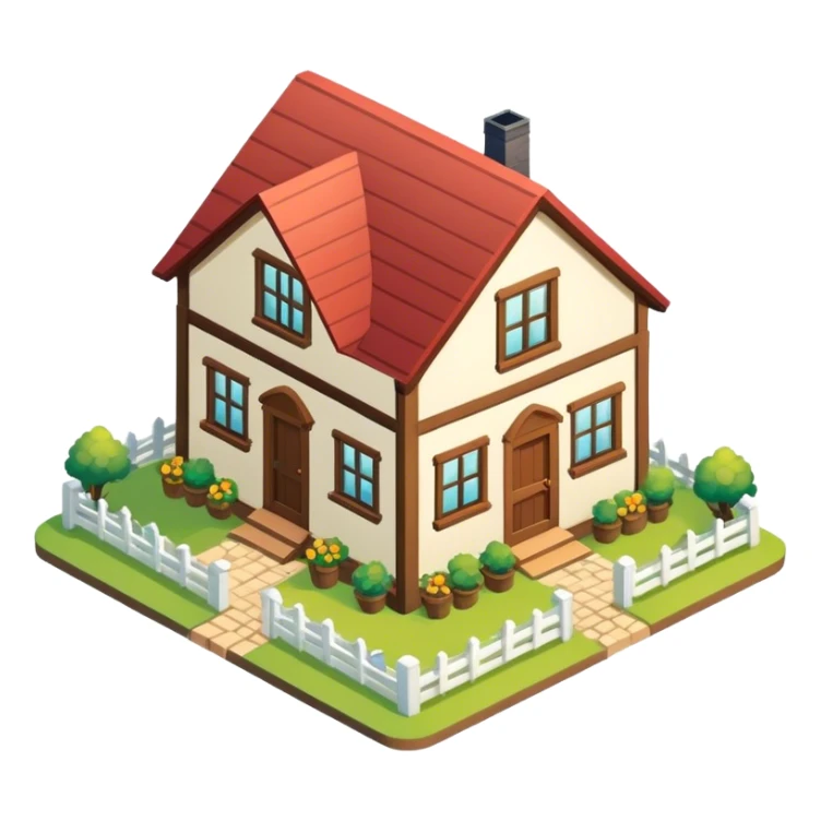 Isometric farmhouse cozy sticker