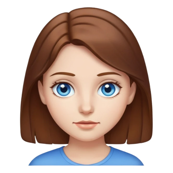 girl with brown hair and blue eyes sticker
