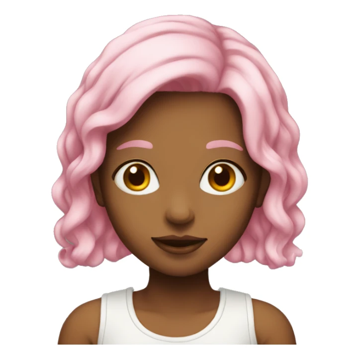 girl pink hair sticker