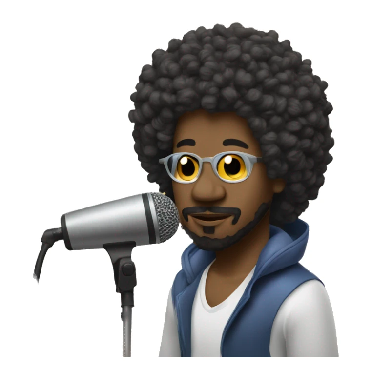 Afroman with curl haircut in his Home musical Studio  sticker