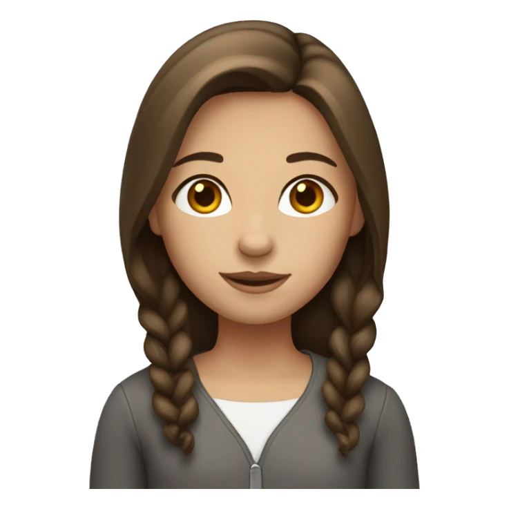 Girl with mid-length brown hair sticker