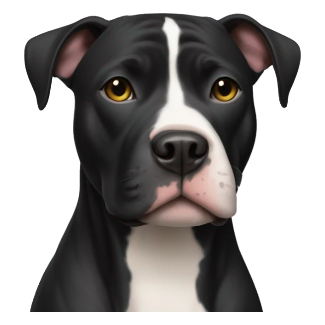 Black pitbull with white spot on chest sticker