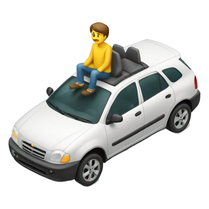 Homme assis sur toit d’une voiture  sticker