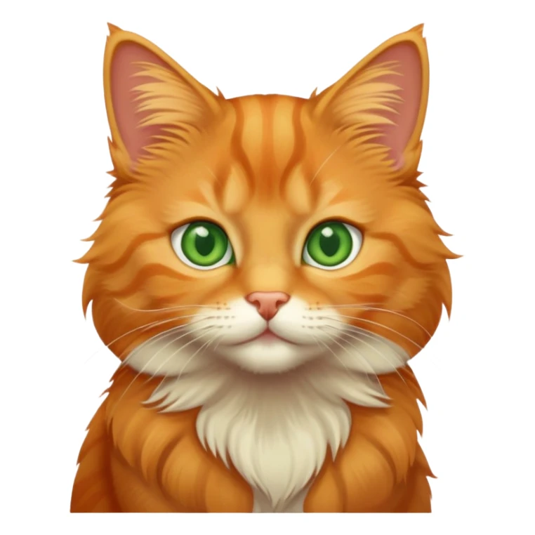 A cute orange tabby cat with green eyes sticker
