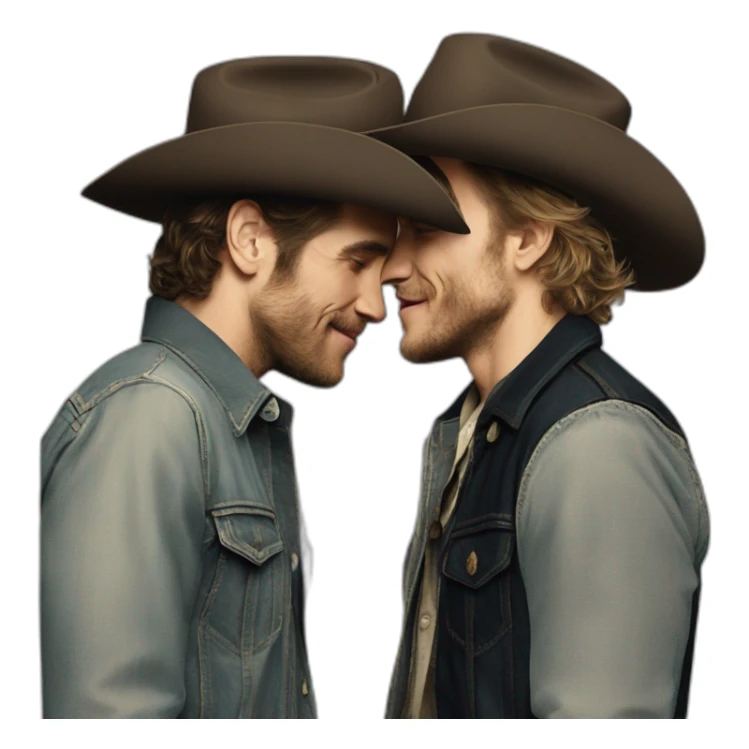 Jake gyllenhaal and heath ledger cowboys kissing sticker
