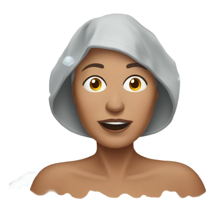 Middle aged woman in a cold plunge sticker