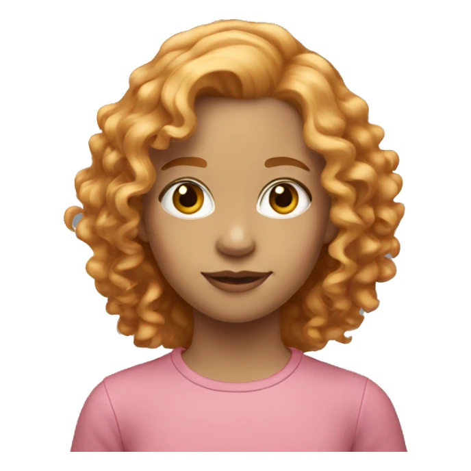 Young girl with shoulder length curly strawberry blonde hair  sticker