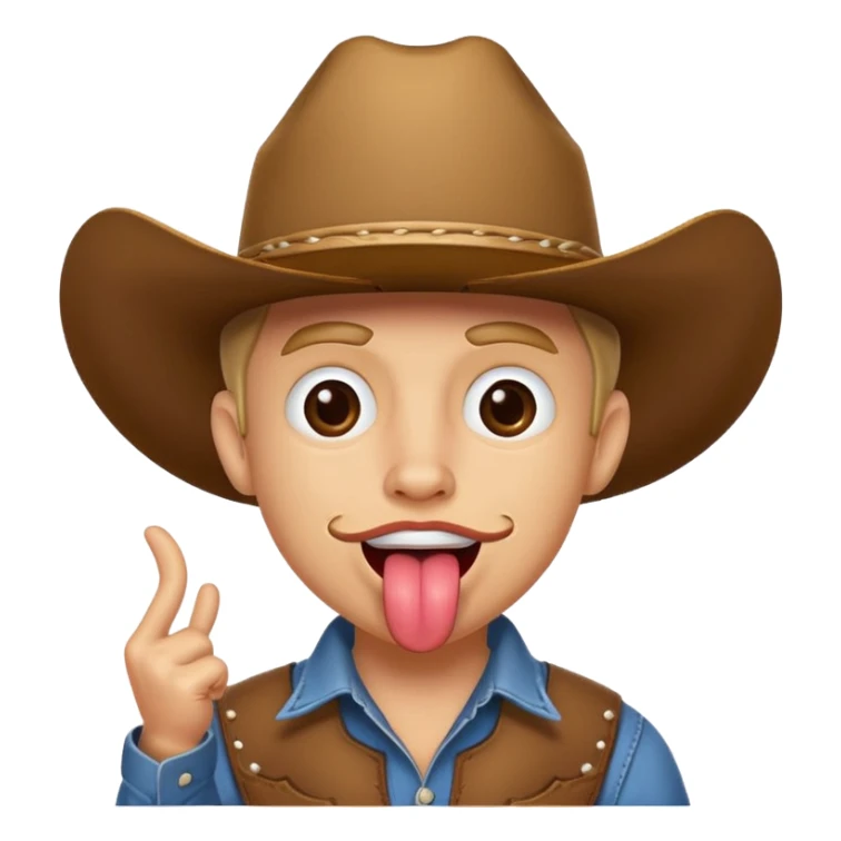 cowboy face sticking tongue out😛 sticker