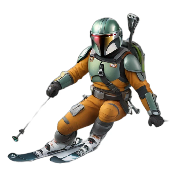 Mandalorien qui fait du ski alpin sticker