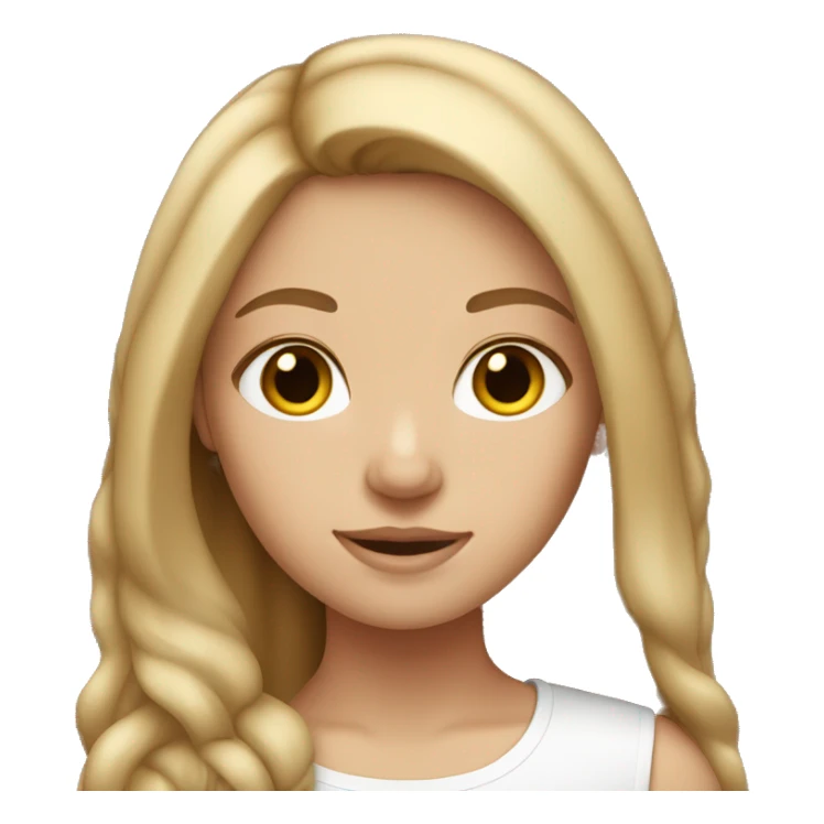 tan white girl with light brown hair  sticker