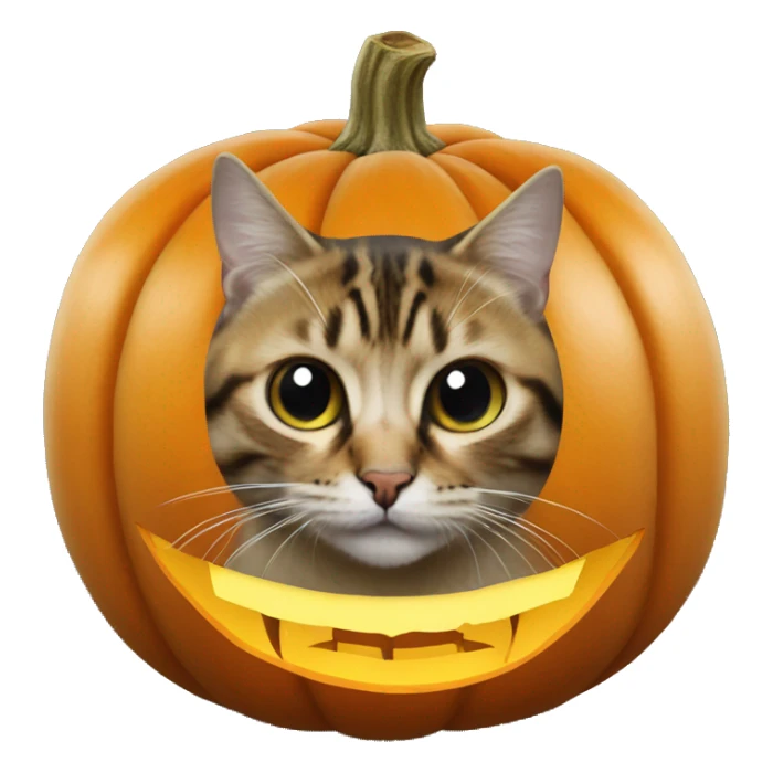 pumpkin with cat carved into it sticker