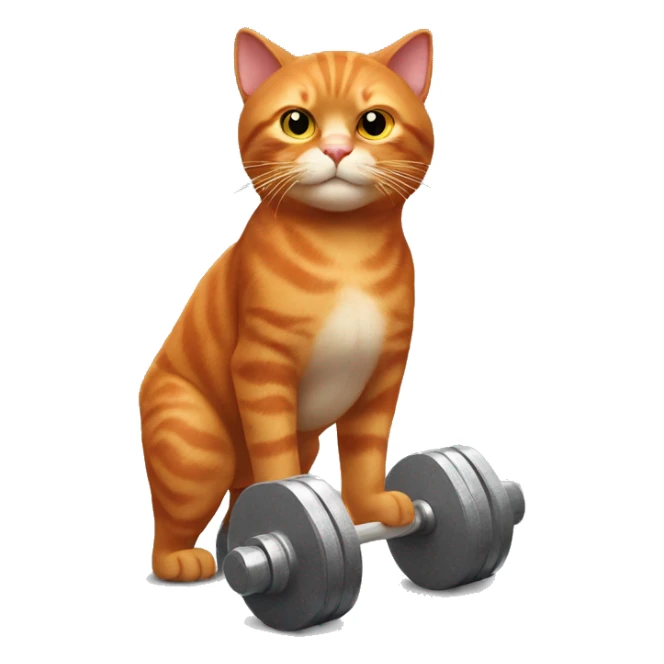the red cat is to lift dumbbells sticker