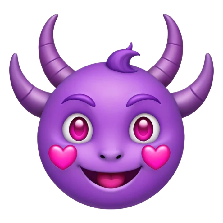 Horned purple smiling face with heart eyes sticker