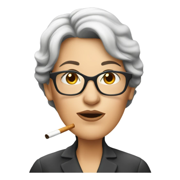 Middle aged woman smoking sticker