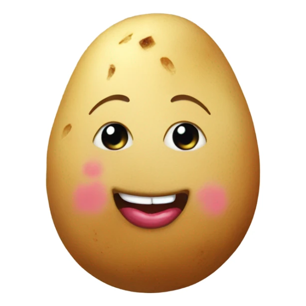Cute potato wearing makeup lipstick and lashes sticker