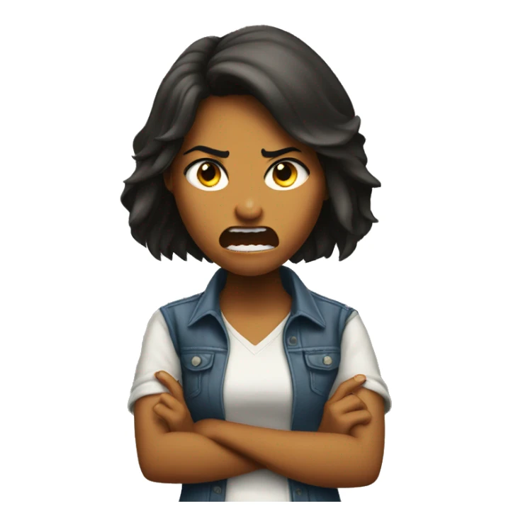 a girl pointing finger in rage and anger  sticker