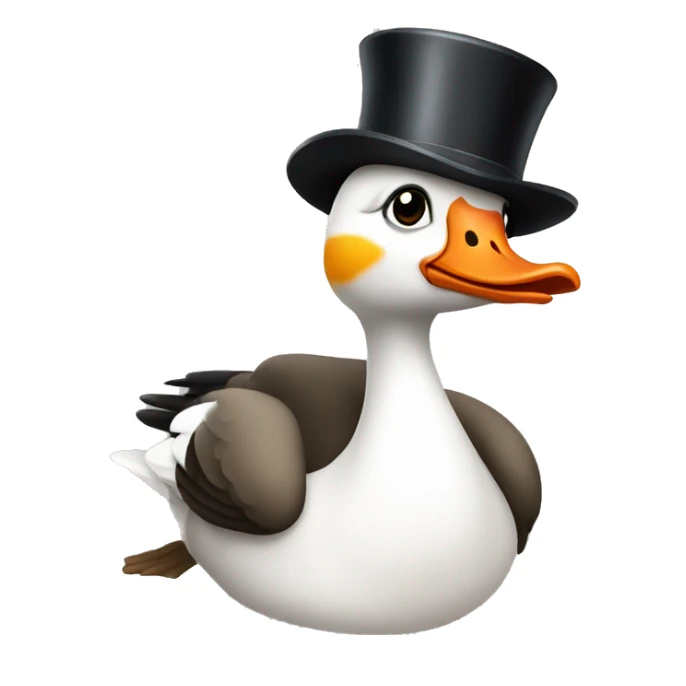a goose wearing tophat and monocole sticker