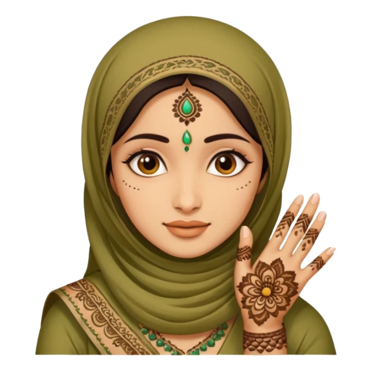 Indian hajabi women wearing mehendi  sticker