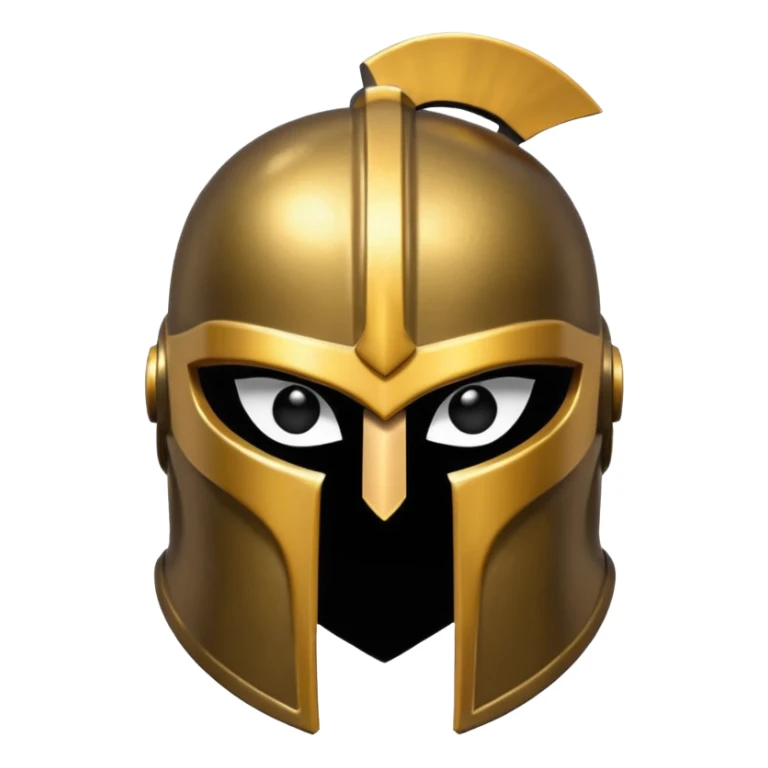 Gold spartan helmet the face is blacked out white eyes  sticker