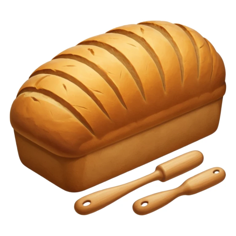 Baking humanless avatar in clean vibrant style illustration. Fresh bread and rolling pin, warm golden tones, simple shapes, flat design, high contrast, cozy and friendly. sticker