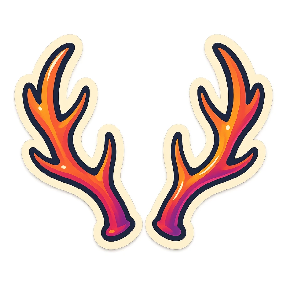 Pair of antlers sticker