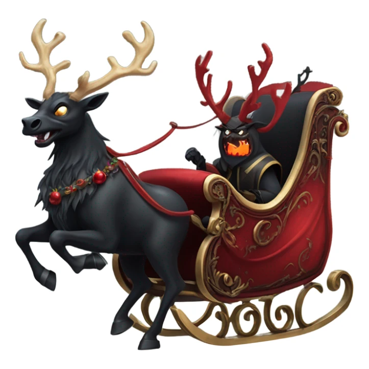 Satan’s scary sleigh flying to town  sticker