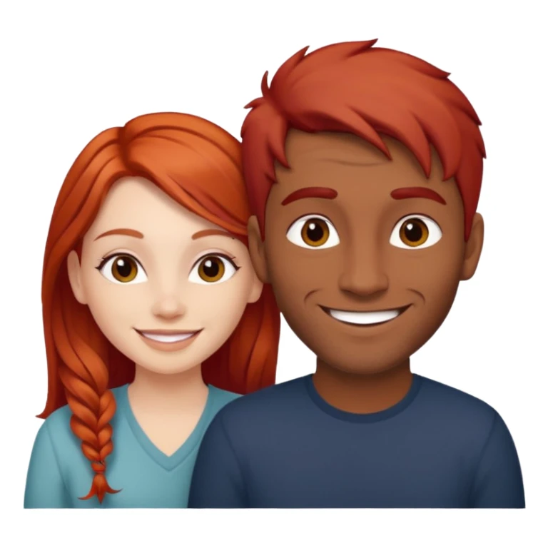 White red hair girl and brown indian guy couples sticker