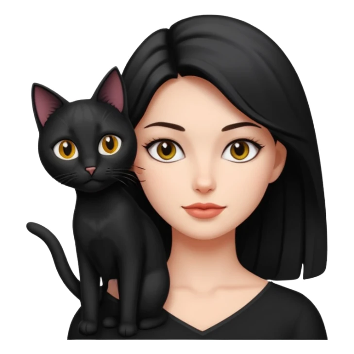 Preety women with black cat  sticker