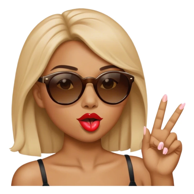 Cara con beso y gafas de sol sticker