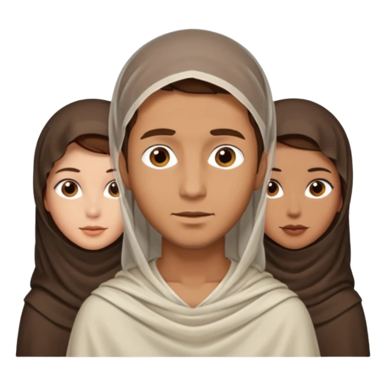 1 man with short hair and 4 veiled women sticker