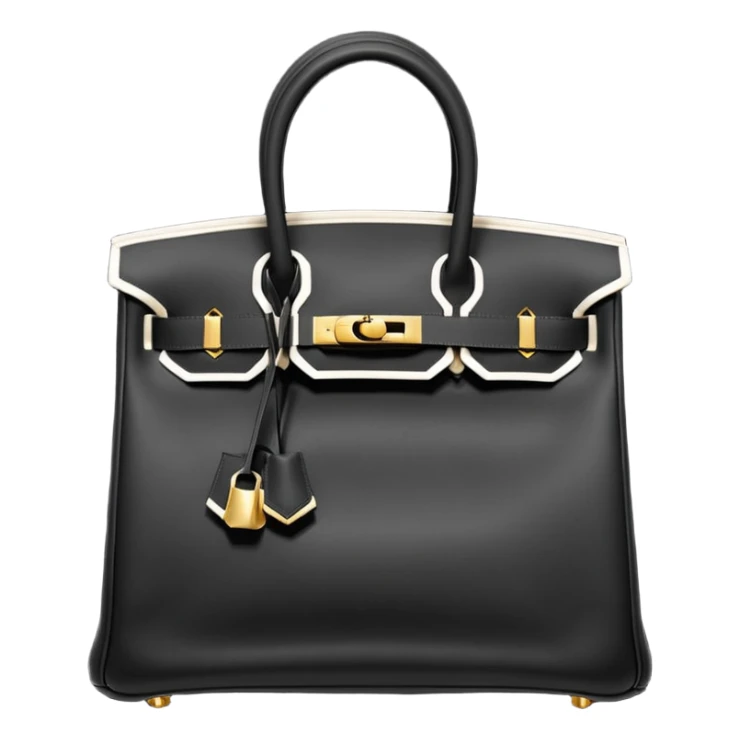 hermes birkin matte black color bag with gold hardware sticker