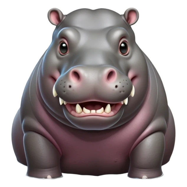 cinematic-hippo-realistic-full-body-standing-emoji,-massive-round-frame-partially-submerged-in-muddy-water,-wide-mouthed-grin-exposing-huge-teeth,-head-tilted-dramatically,-thick-greyish-brown-hide-glossy-from-water,-simplified-yet-realistic-focused-features,-highly-detailed,-glowing-with-an-almost-sarcastic-glow sticker
