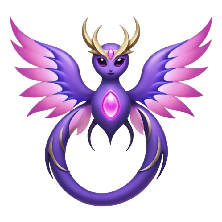 Pokemon legendary purple and pink lunala sticker