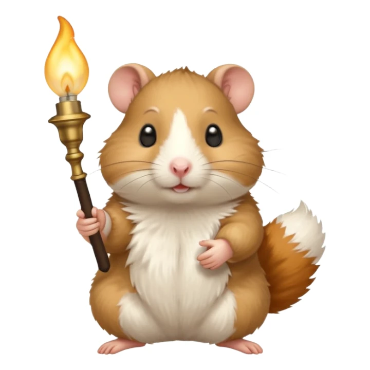 hamster holding oil lamp lighter sticker
