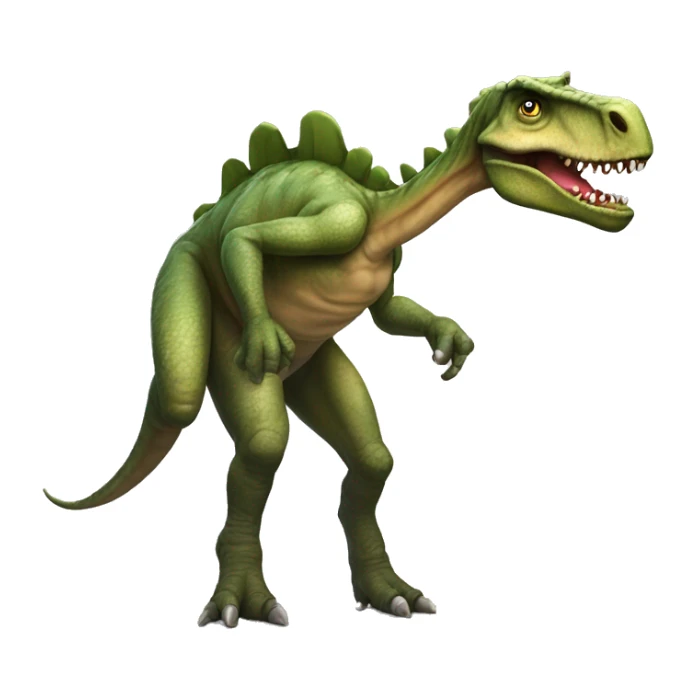 dinozaur Pimpuś w kapeluszu i kwarkami w ręku  sticker