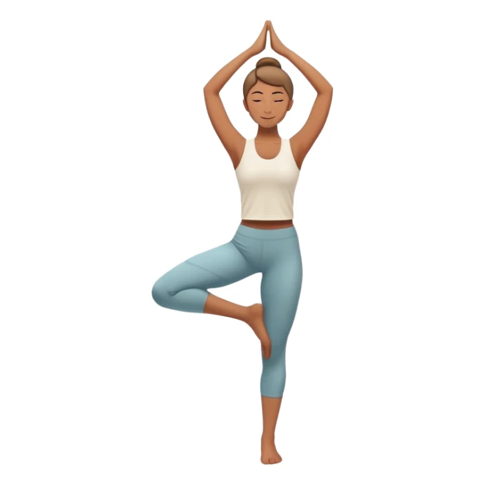 person in yoga pose balancing on one leg, centered and calm sticker